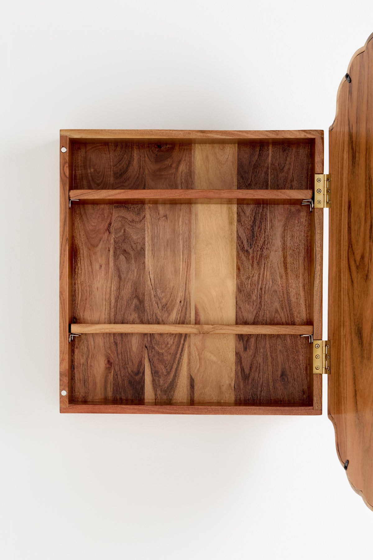 Vatn Acacia Wood Scalloped-Corner Medicine Cabinet in Light Wood, product view 7