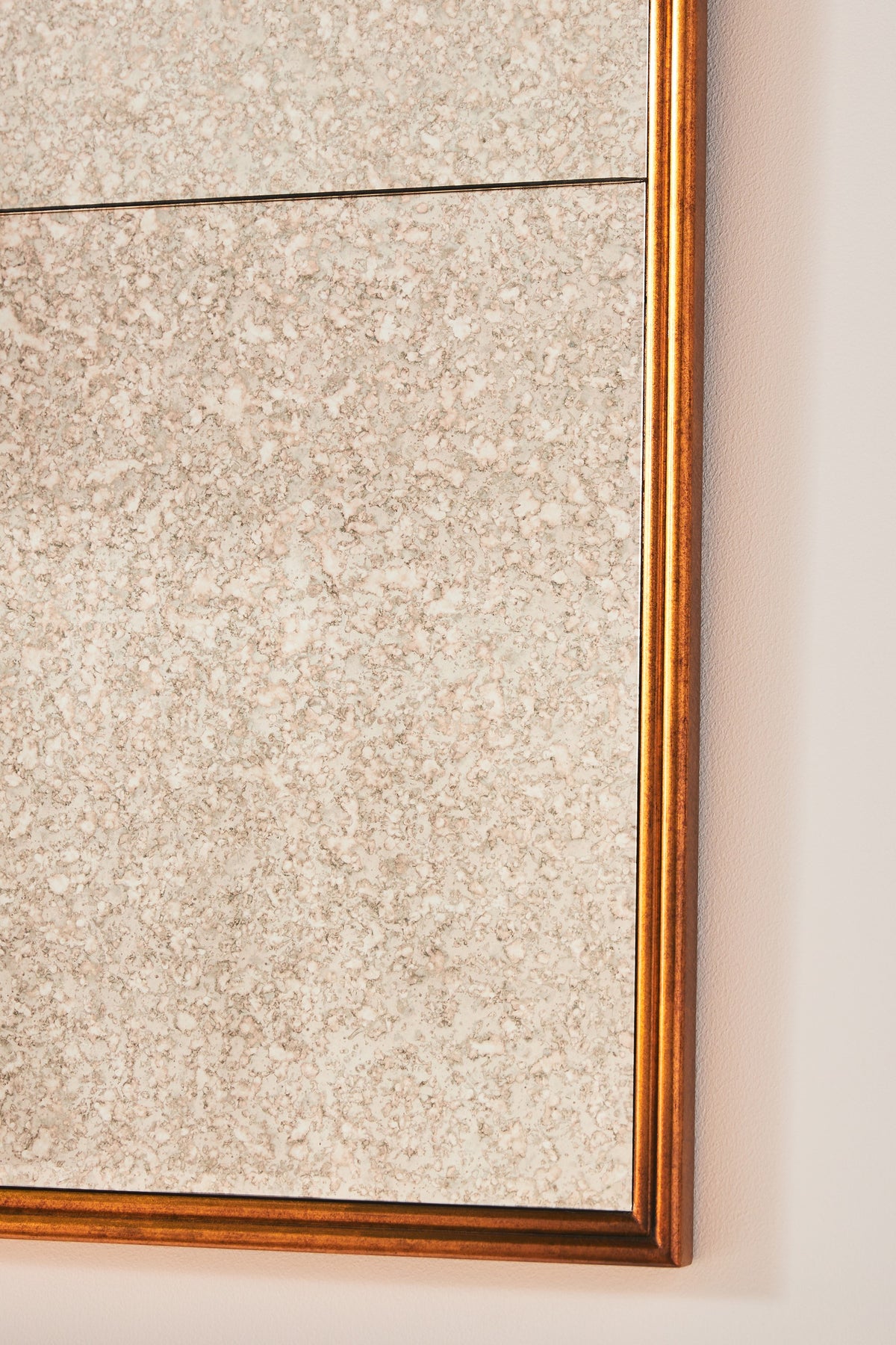 Minja Antiqued Glass Panel Wall Mirror, 60 in in 070 Gold, product view 2