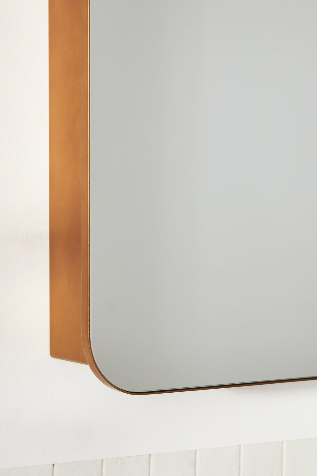 Tjorn Rounded-Corner Gold Medicine Cabinet, Surface or Recessed, product view 4