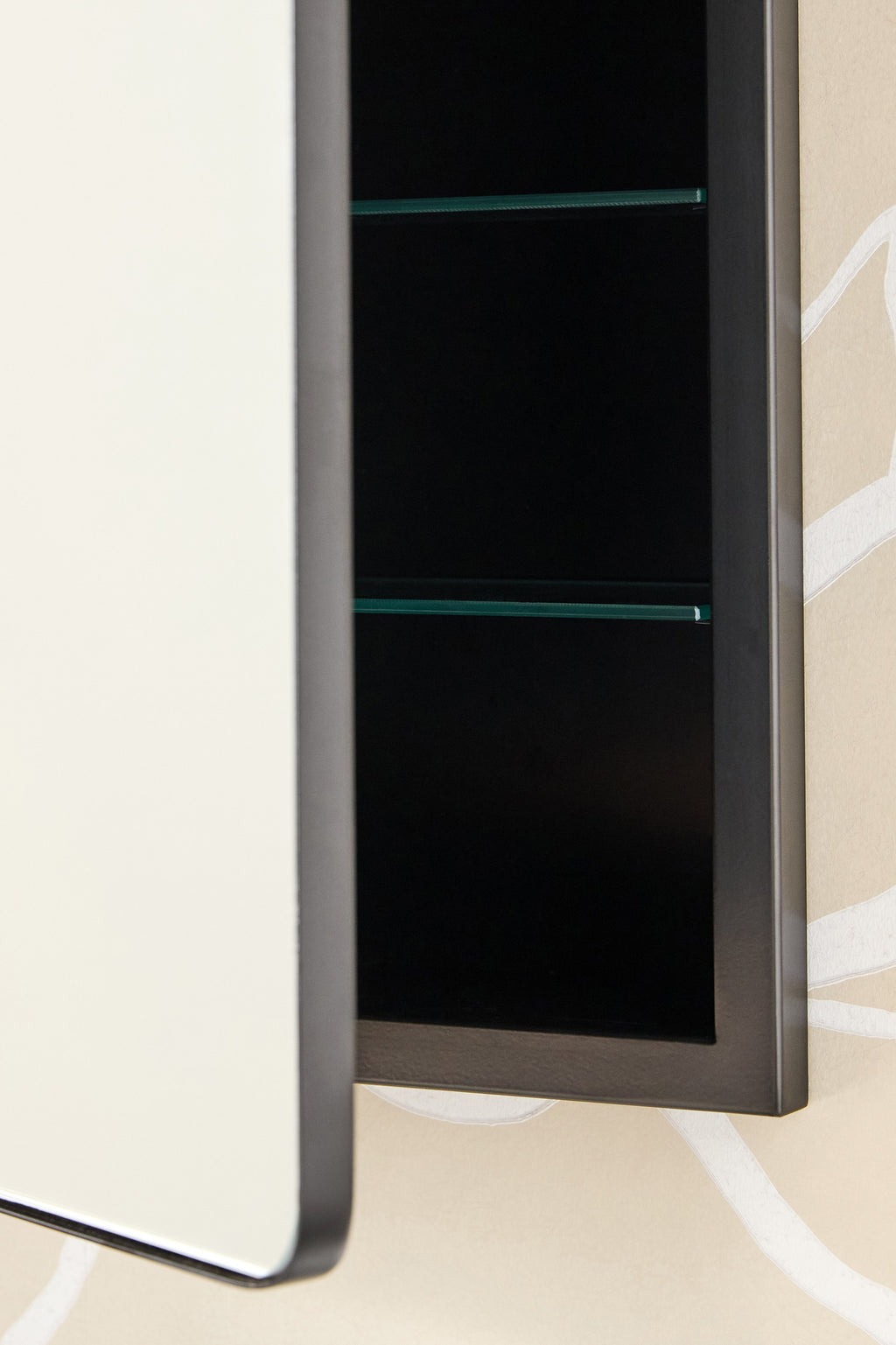 Yrsa Black Arched Mirrored Medicine Cabinet in 001 Black, product view 3