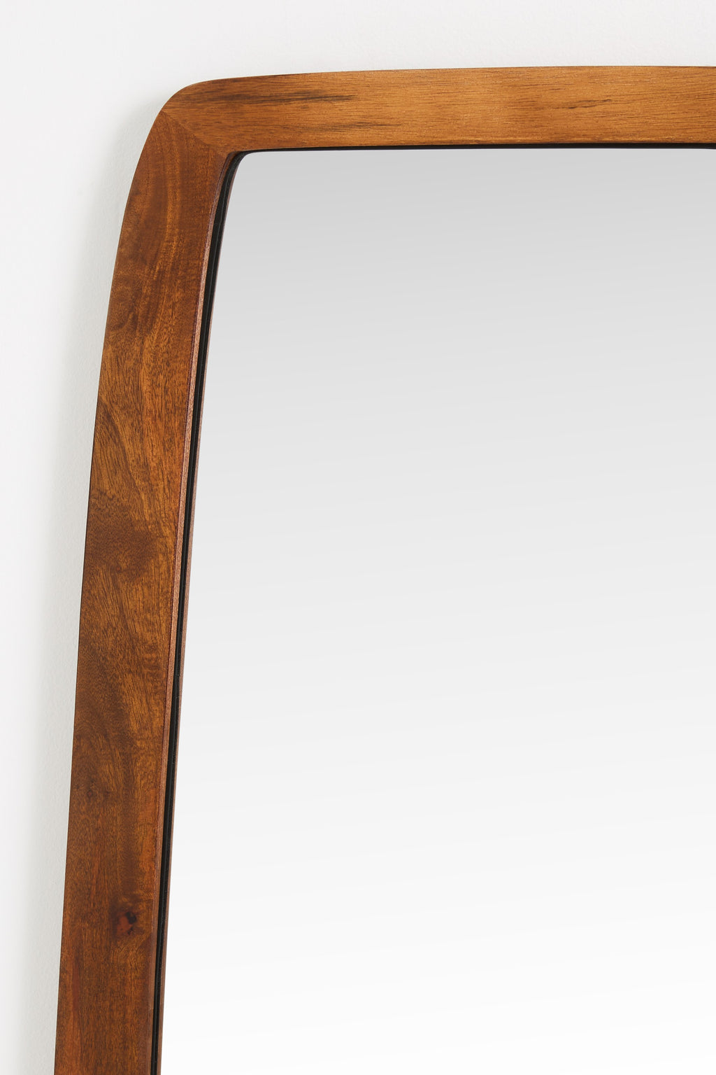 Jarl Tapered Acacia Wood Wall Mirror, 48 in in 020 Brown, product view 2