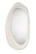 Sandur White Textured Organic Oval Wall Mirror in 010 White, product view 1