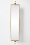 Eldur Brutalist Metal Full-Length Wall Mirror, Gold-Plated in Bronze, product view 1