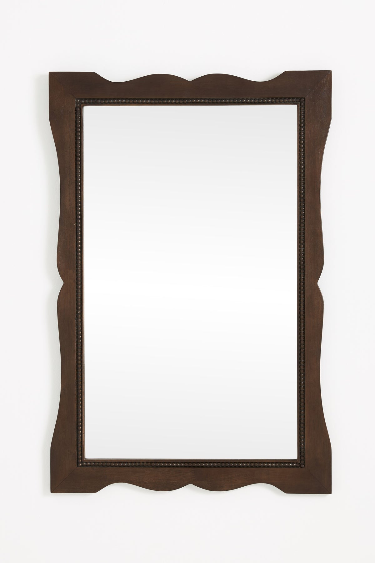 Krummi Black Mahogany Wavy Wall Mirror, product view 1